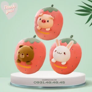 Gấu Bông Trái Cây Qủa Dâu Hình Mặt Thú Cưng