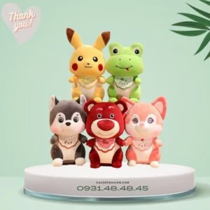 Gấu Bông Bộ 5 Thú Nhồi Bông Siêu Hot 22cm